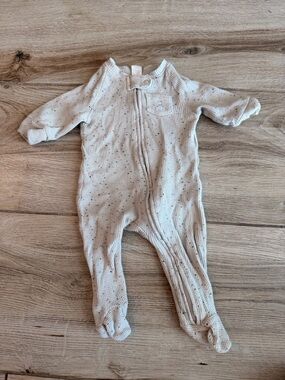 GAP Cream Speckled Knit Footed One-Piece